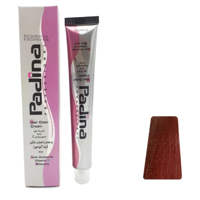 رنگ مو پادینا شماره 7-55 حجم 100 میلی لیتر رنگ آلبالویی ارغوانی روشن