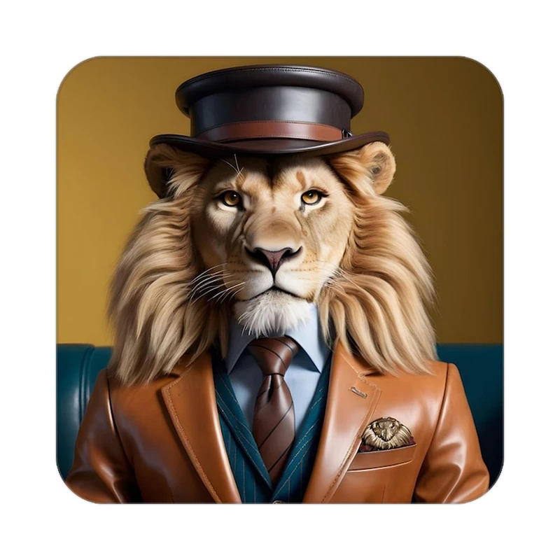 زیر لیوانی کاکتی طرح شیر مدل mp24332