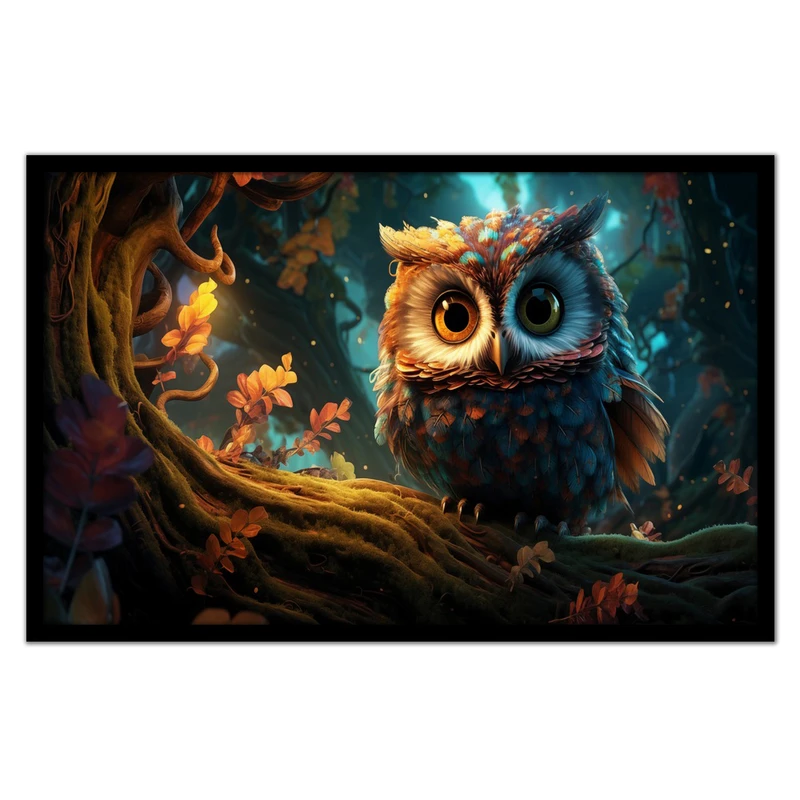 تابلو نوری بکلیت طرح هنری فانتزی جغد مدل B-bu1337