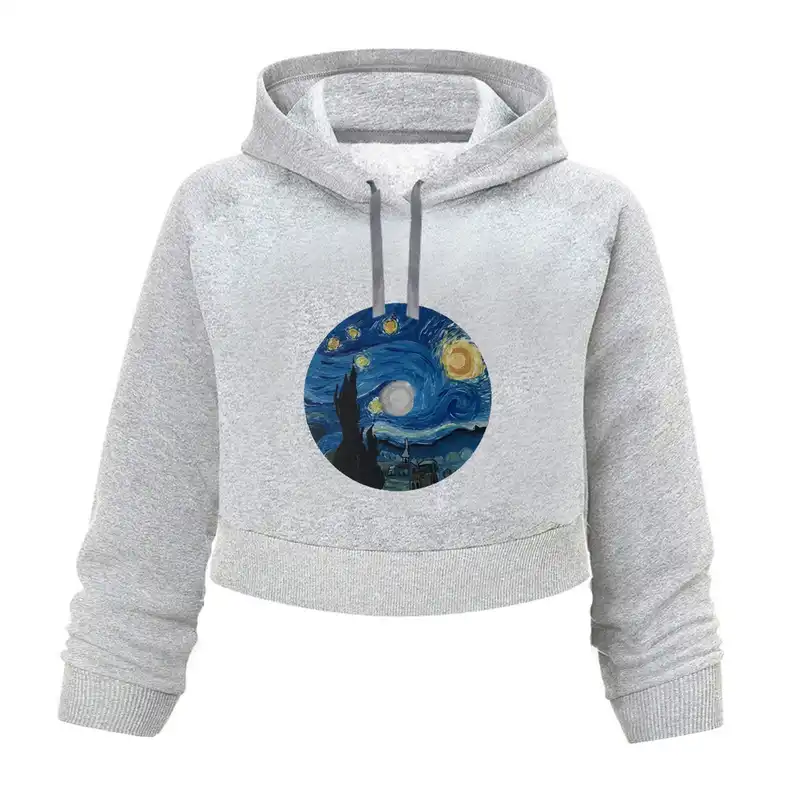 هودی کراپ  زنانه مدل شب پر ستاره  کد K429 T