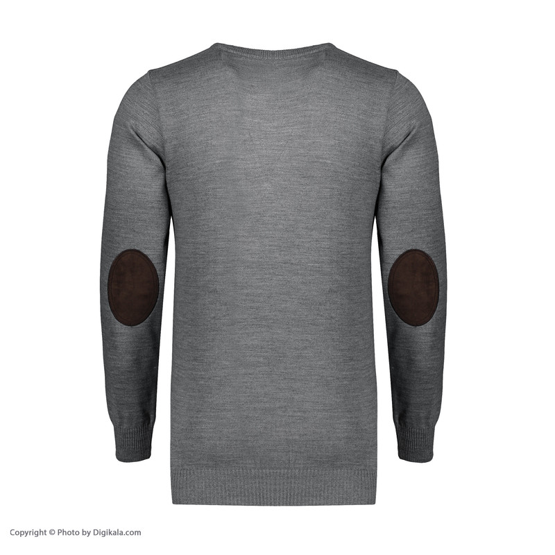 پلیور مردانه تریکو پاییزان مدل P700 ملانژ رنگ طوسی