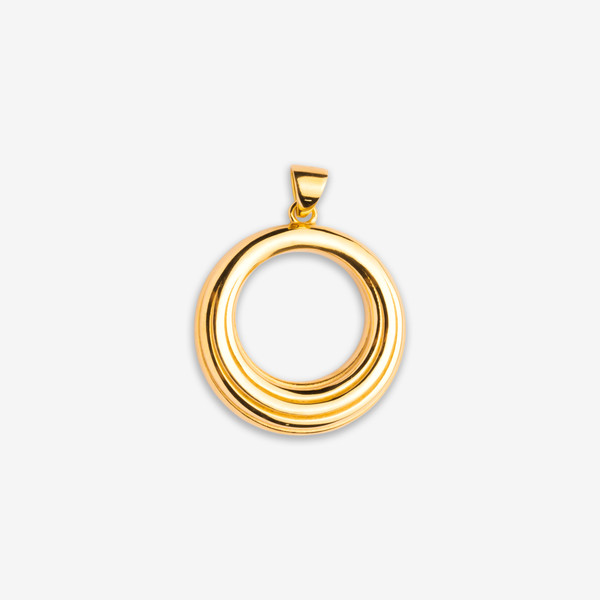 آویز گردنبند طلا 18 عیار زنانه گلدم طرح دایره تو خالی کد PE145003