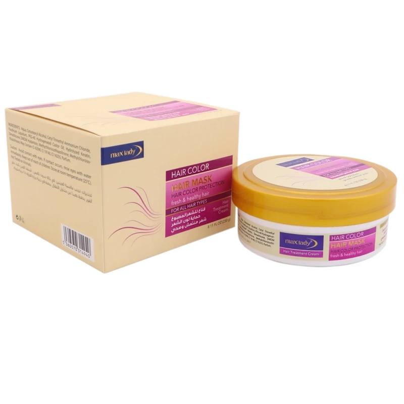 ماسک مو تثبیت کننده رنگ مو مکس لیدی مدل 01 مناسب برای انواع مو و موی رنگ شده وزن 230 گرم