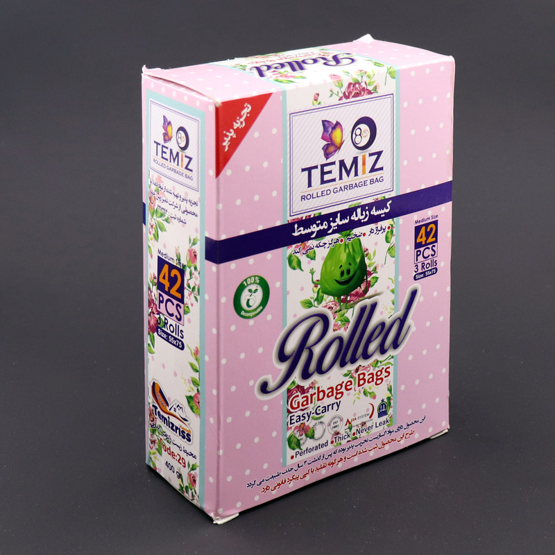 کیسه زباله تمیز8.5 مدل medium کد 29 بسته 42 عددی