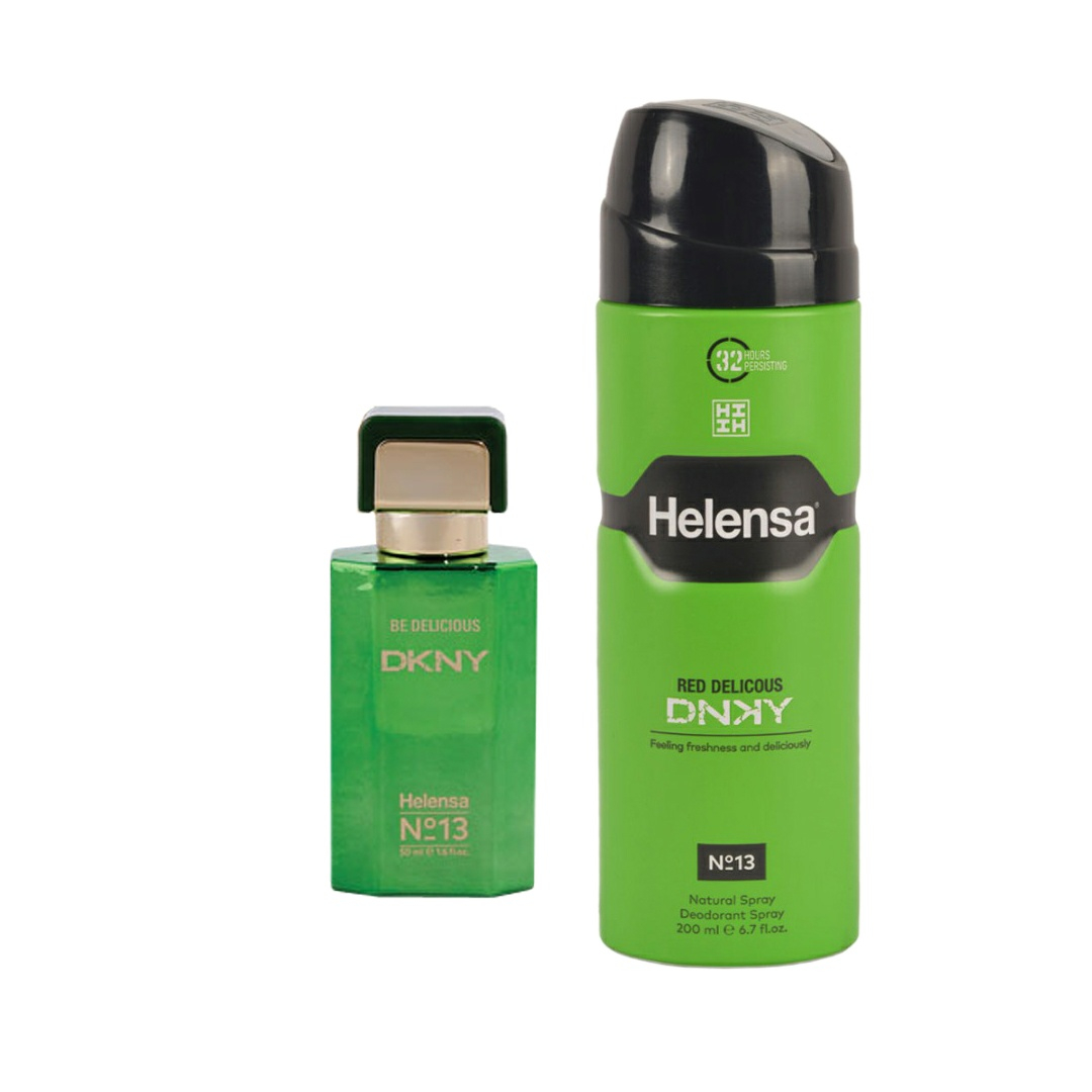 ادو پرفیوم زنانه هلنسا مدل DKNY Be Delicious حجم 50 میلی لیتر به همراه اسپری زنانه مدل DKNY Be Delicious حجم 200 میلی لیتر