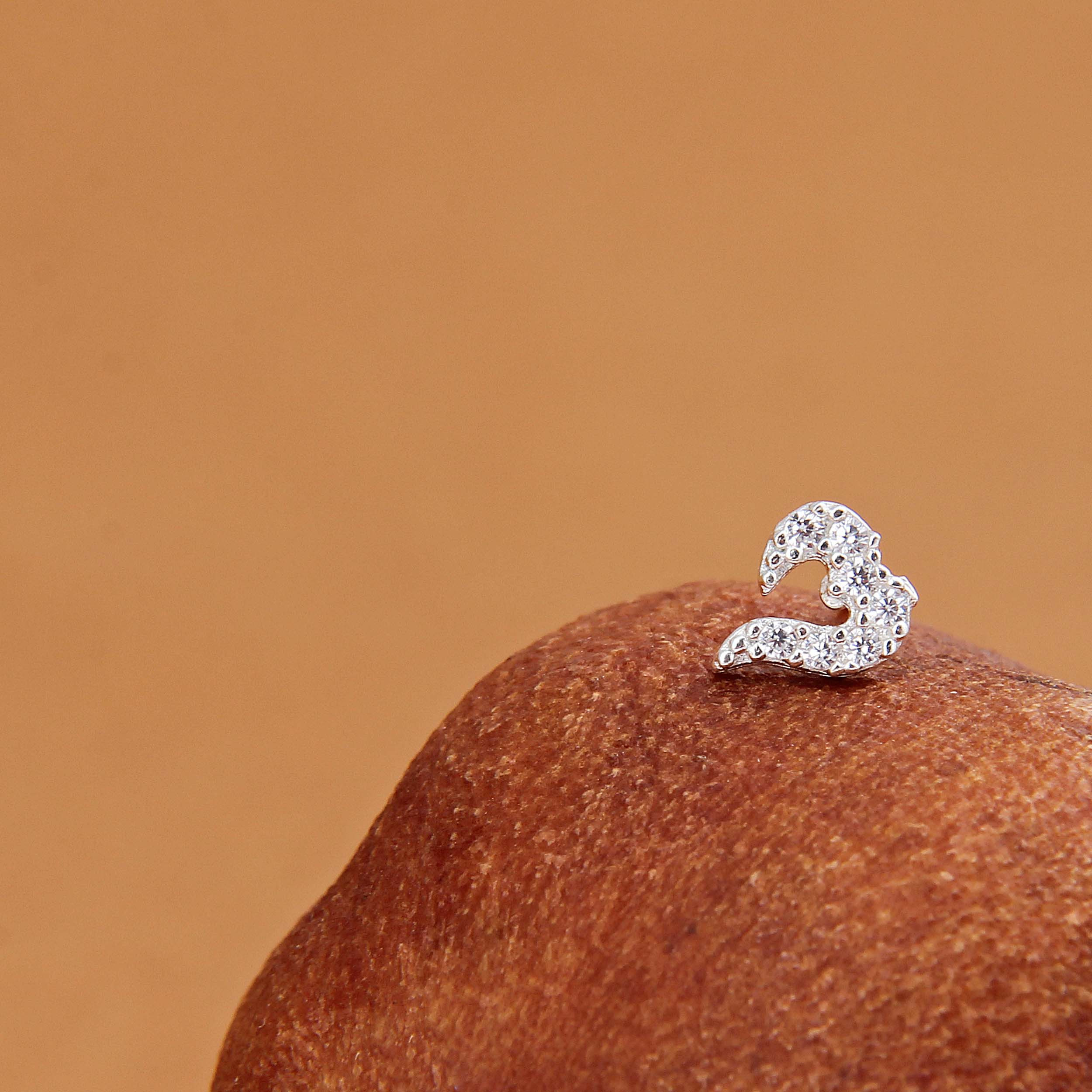 پیرسینگ نقره زنانه مدل فانتزی کد GZN_278