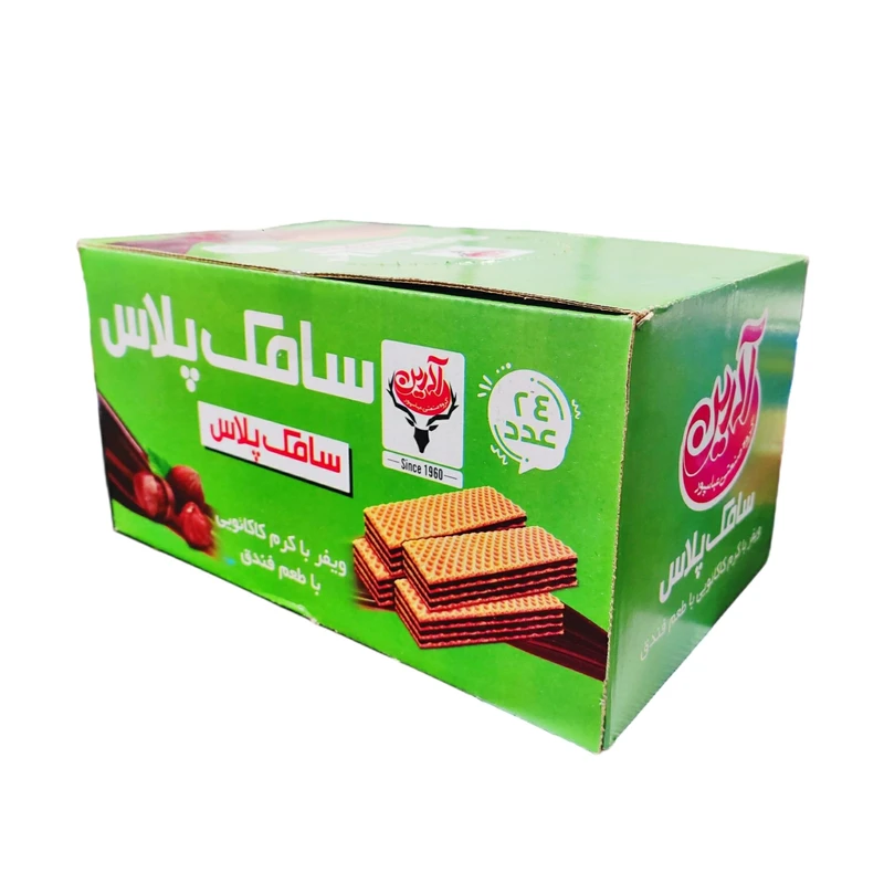 ویفر کرم دار کاکائو و فندق آدرین - 30 گرم بسته 24 عددی