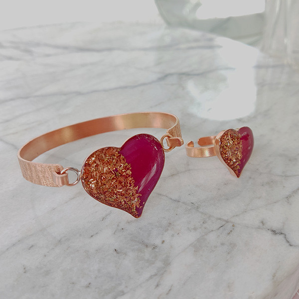 نیم ست زنانه مدل قلبی کد JW401.1