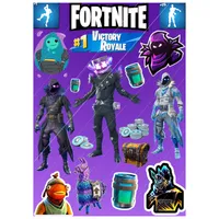 استیکر لپتاپ طرح بازی فورتنایت کد 2025 مجموعه 18 عددی