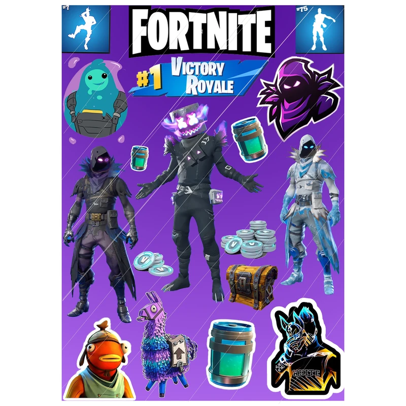 استیکر لپتاپ طرح بازی فورتنایت کد 2025 مجموعه 18 عددی