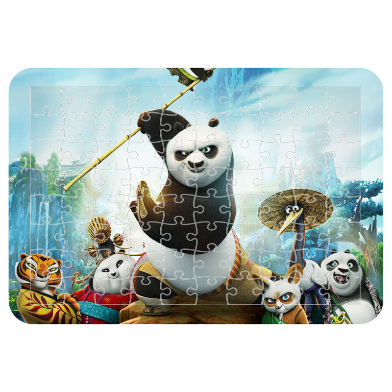 پازل 54 تکه اطلس آبی طرح کارتون پاندا کونگ فو کار مدل P1133
