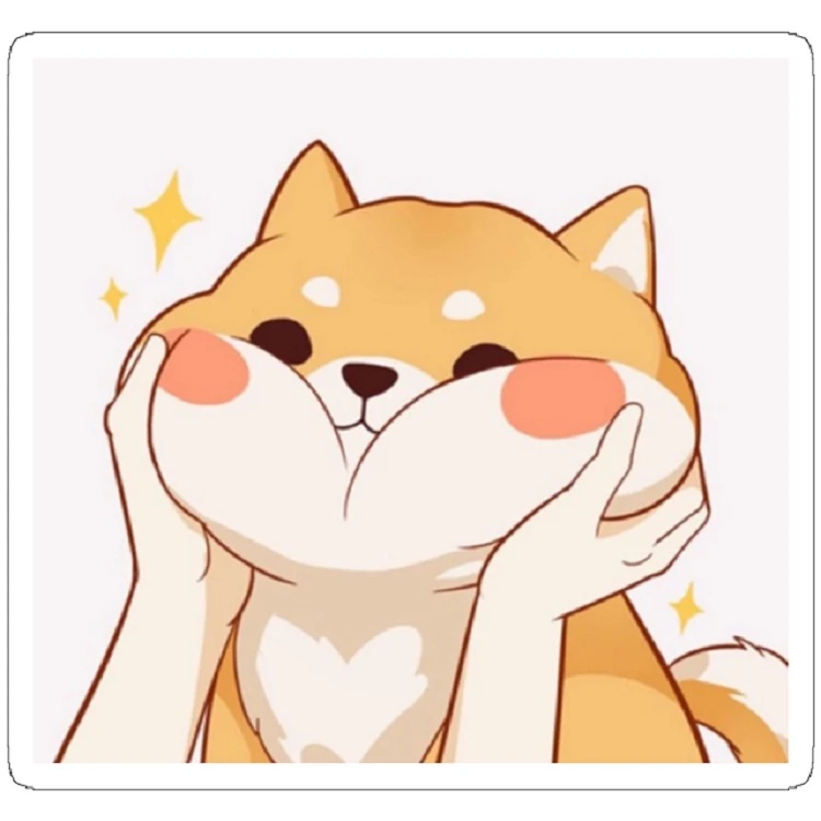 استیکر مدل Kawaii Shiba inu