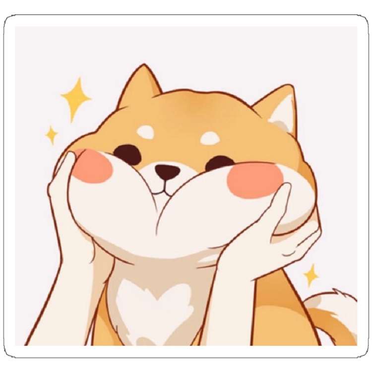 استیکر مدل Kawaii Shiba inu