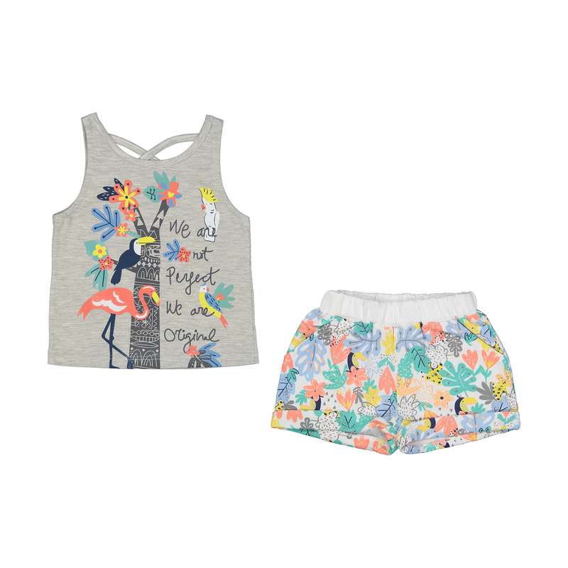 ست تاپ و شلوارک نوزادی دخترانه ایندیگو مدل 2501924-93