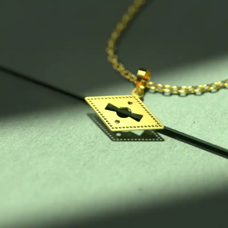 گردنبند طلا 18 عیار زنانه مدوپد مدل قفل کد F3-1-1153