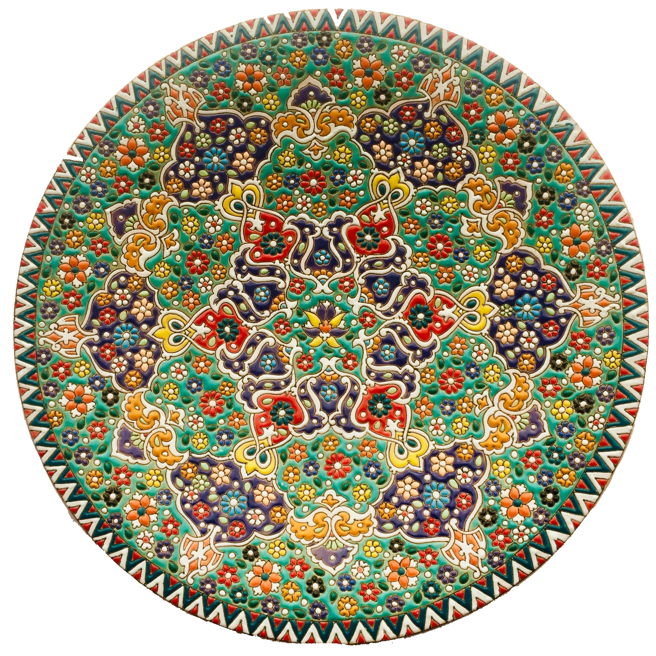 بشقاب میناکاری سفالی زمانیان کد ZMN30002 
