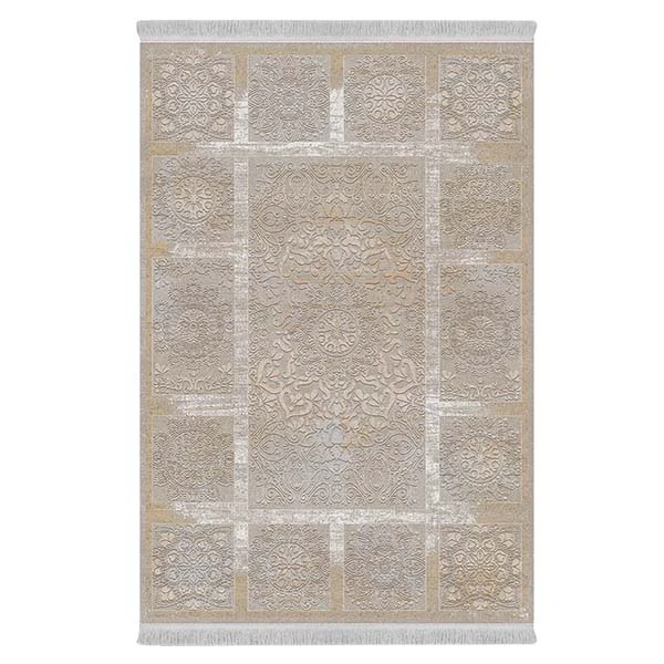 فرش پارچه‌ای دفه مدل فرشینه طرح مدرن کد 390