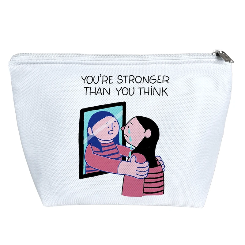 کیف لوازم آرایش دخترانه خندالو مدل جمله انگیزشی کد H223