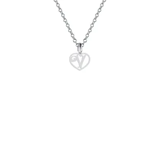 گردنبند نقره زنانه هایکا مدل قلب و حرف V کد n.ha2-778