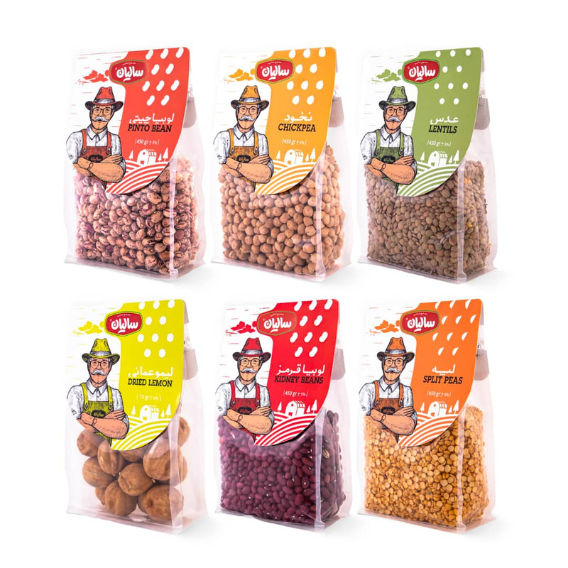 حبوبات  صنایع غذایی سالیان - 450 گرم مجموعه شش عددی