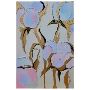 تابلو نقاشی اکریلیک مدل گل پنبه ای