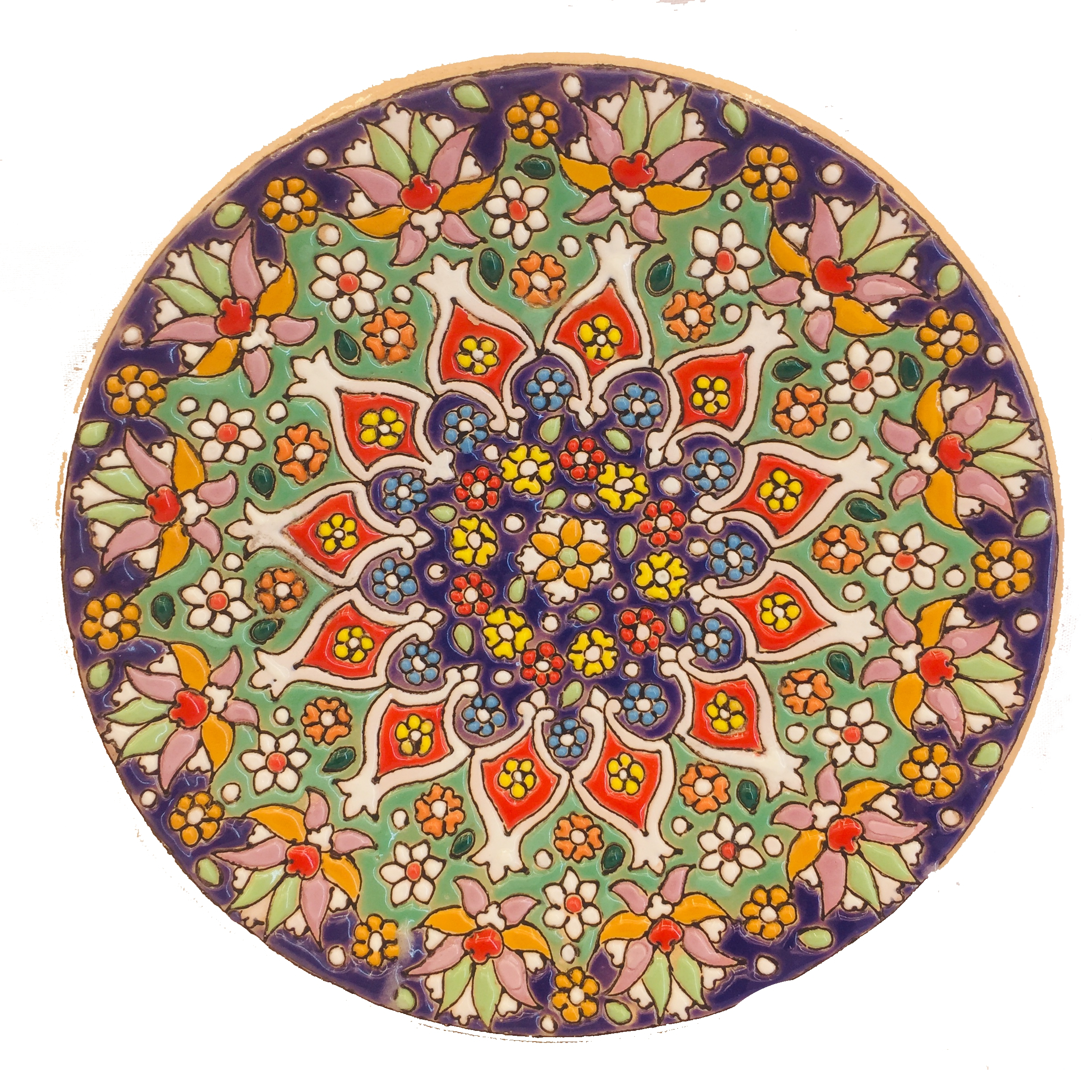 بشقاب میناکاری سفالی زمانیان کد ZMN15020