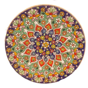 بشقاب میناکاری سفالی زمانیان کد ZMN15020
