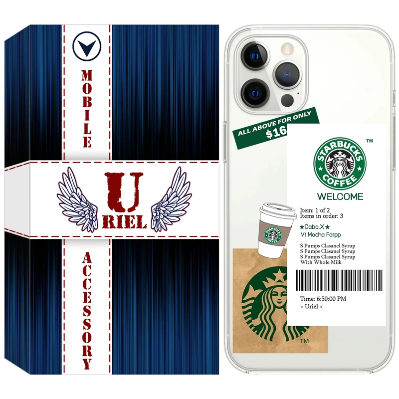 کاور یوریل قاب مدل Clear کد 4 طرح استارباکس مناسب برای گوشی موبایل اپل iPhone 12 Pro Max
