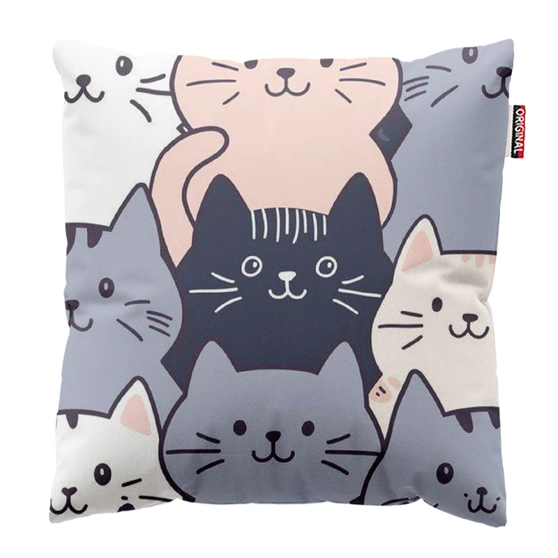 کوسن پاد آفرین طرح گربه های بامزه کد 2827 سایز 30*30 سانتی متر