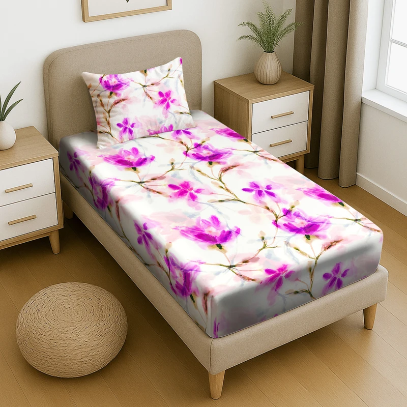 سرویس ملحفه پامیل مدل RH787HS یک نفره 2 تکه