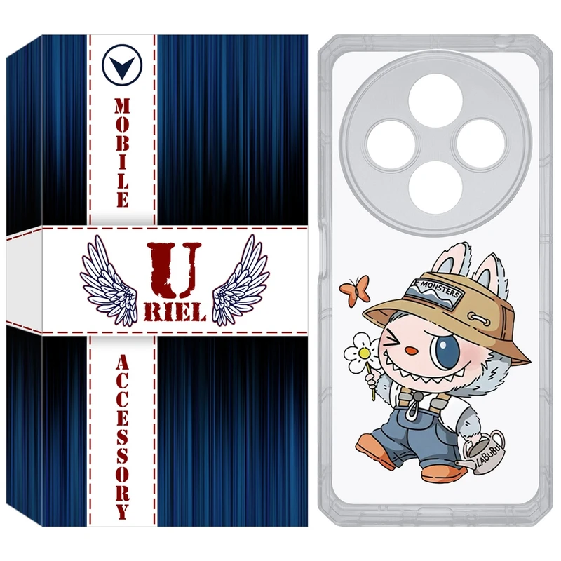 کاور یوریل مدل Clear کد 111 طرح لبوبو Labubu مناسب برای گوشی موبایل شیائومی Redmi 14C / Poco C75