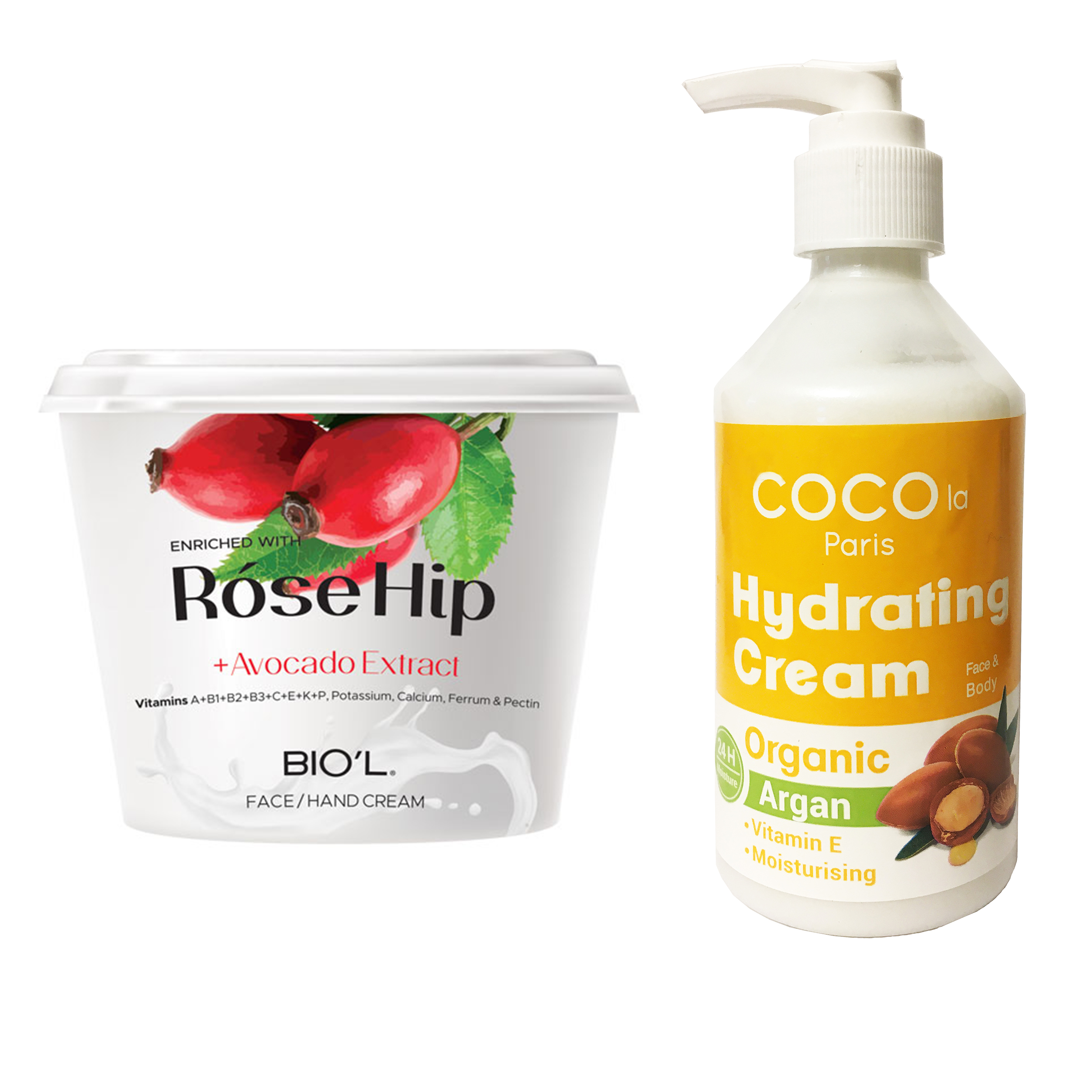 کرم مرطوب کننده بیول مدل Rose Hip حجم 250 میلی لیتر به همراه کرم آبرسان کوکولا پاریس مدل آرگان حجم ۲۵۰ میلی لیتر 