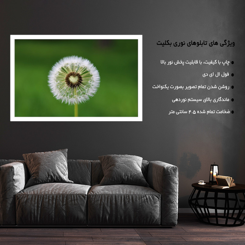 تابلو نوری بکلیت طرح گل قاصدک مدل W-MO1763