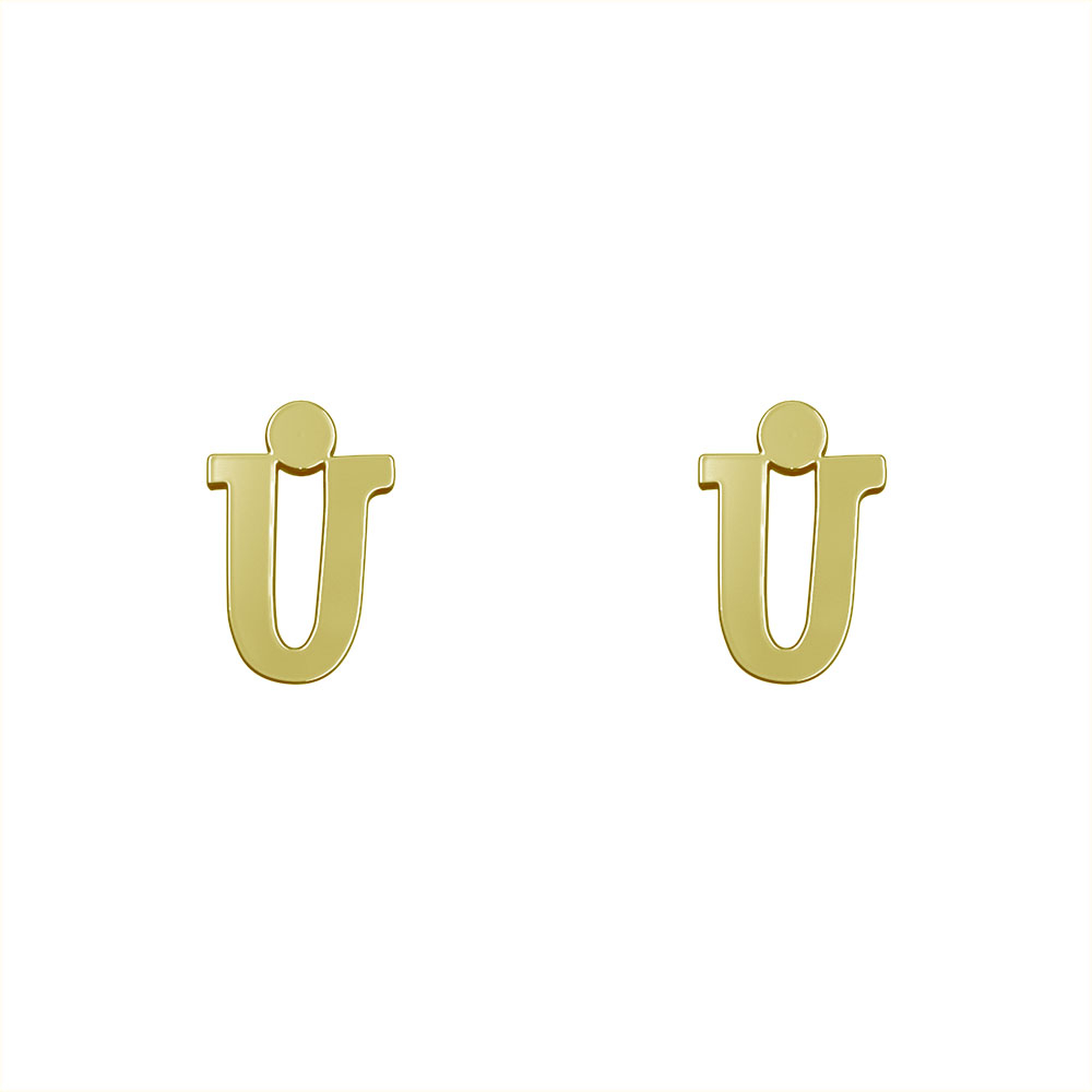 گوشواره طلا 18 عیار زنانه مدوپد مدل حرف U کد GA1-16647