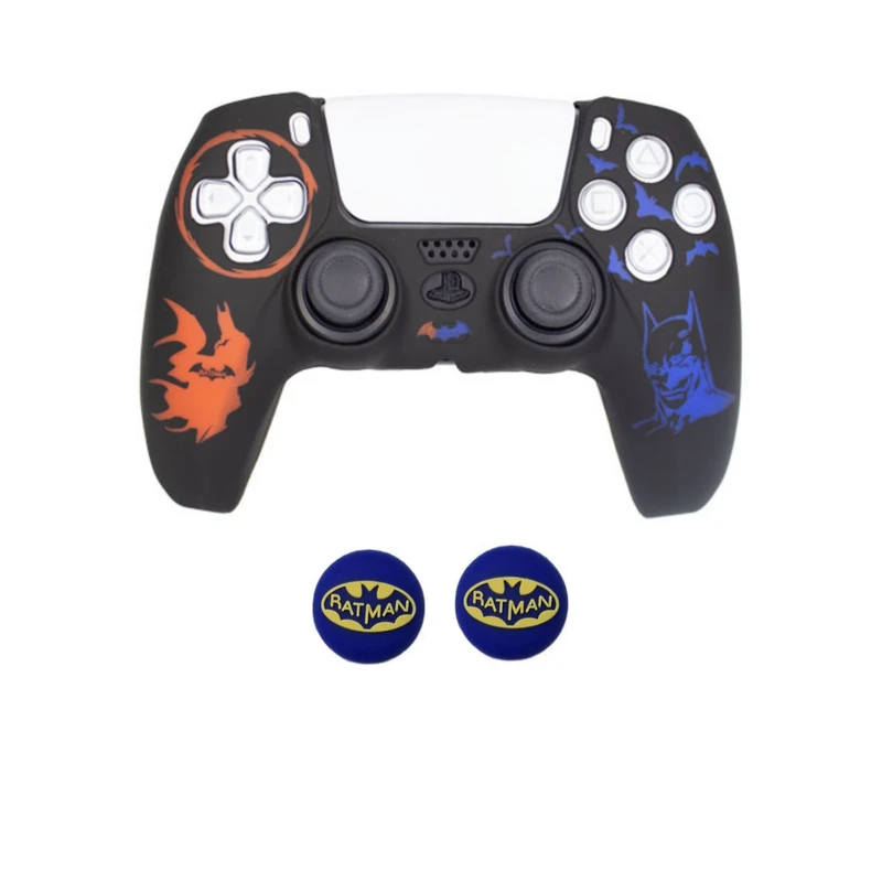 محافظ دسته بازی پلی استیشن۵ طرح بت من مدل Bat707 به همراه روکش آنالوگ بسته دو عددی