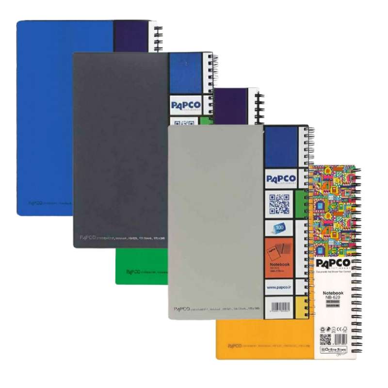 دفتر مشق 100 برگ پاپکو مدل NB-620 بسته 5 عددی