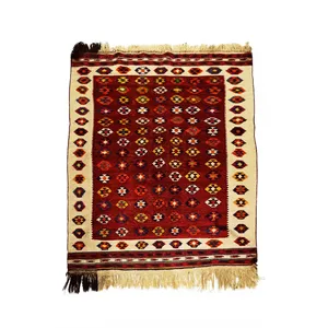 گلیم دستبافت ۲ متری طرح قشقایی مدل G11 زمینه قرمز لاکی 