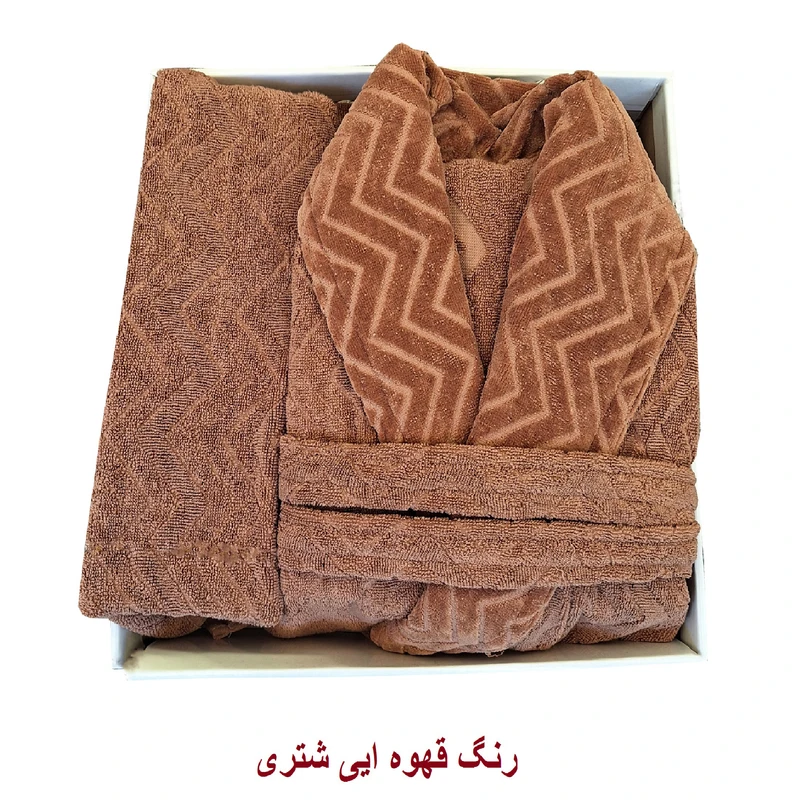 عکس شماره 9 : سرویس حوله پالتویی ۴ تکه الماس مدل تن پوش برجسته کد h_403 سایز ۱۲۵ سانتی متر