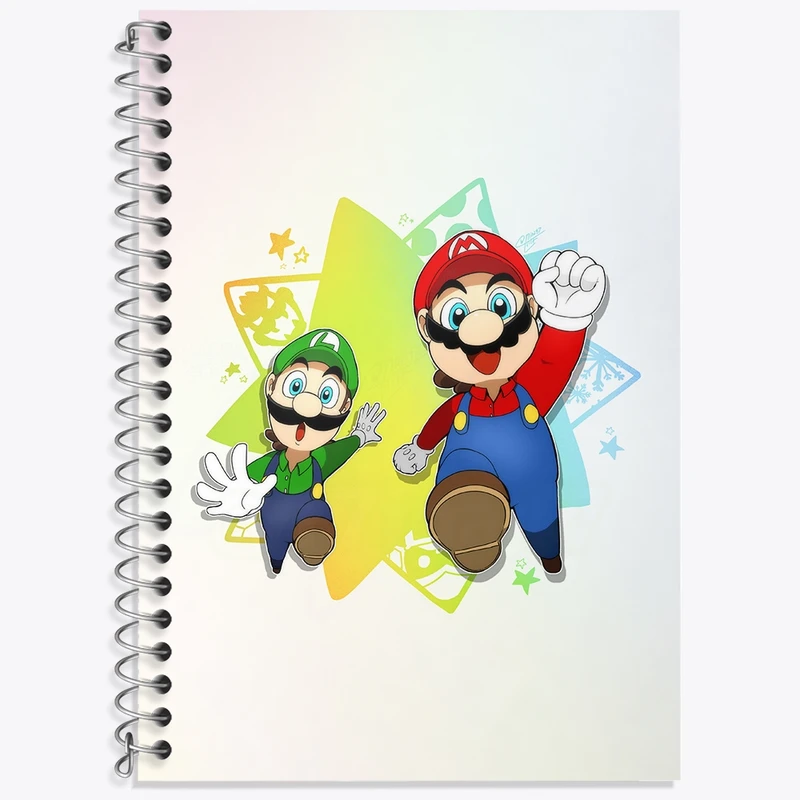 دفتر زبان 50 برگ خندالو مدل سه خط طرح (Mario) بازی سوپر ماریو کد 31532