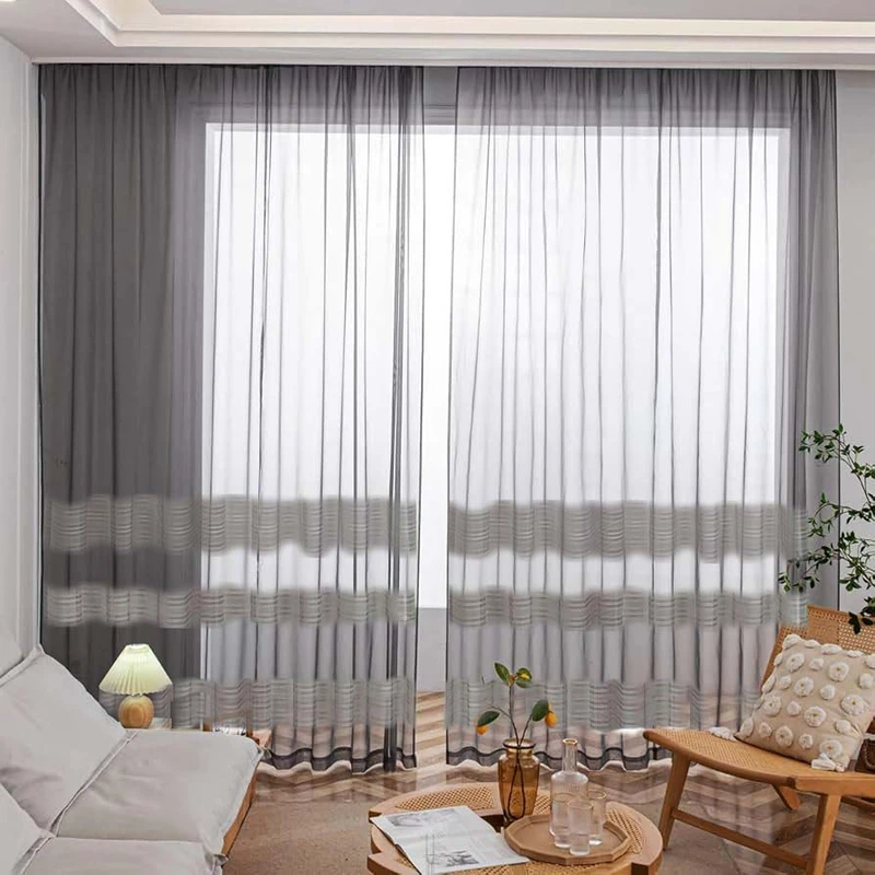 پرده تیکو دکو مدل دوخت ساده حریر ژوردار سایز 400*280 سانتی متر