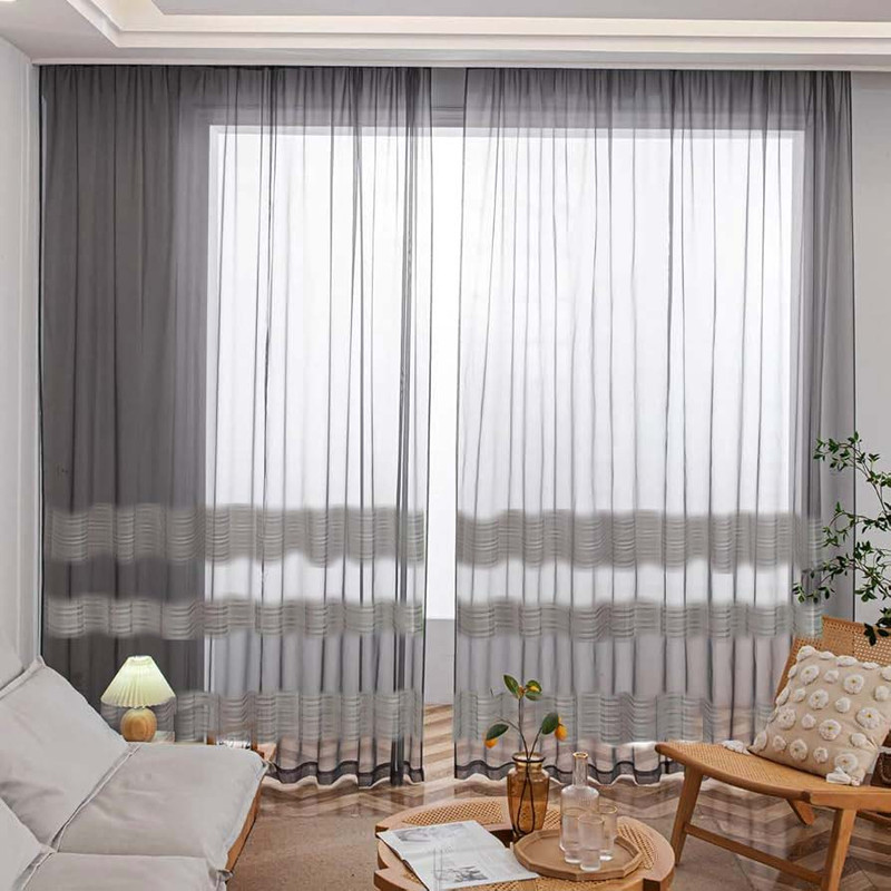 پرده تیکو دکو مدل دوخت ساده حریر ژوردار سایز 300*280 سانتی متر