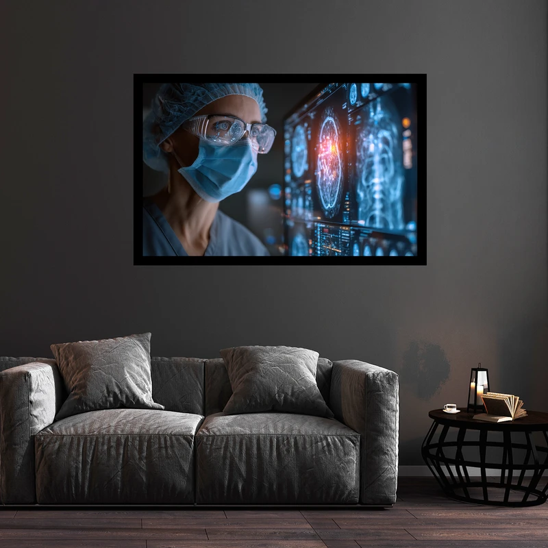 تابلو بکلیت طرح مطالعه اسکن پزشکی مدل DY1362 فریم مشکی
