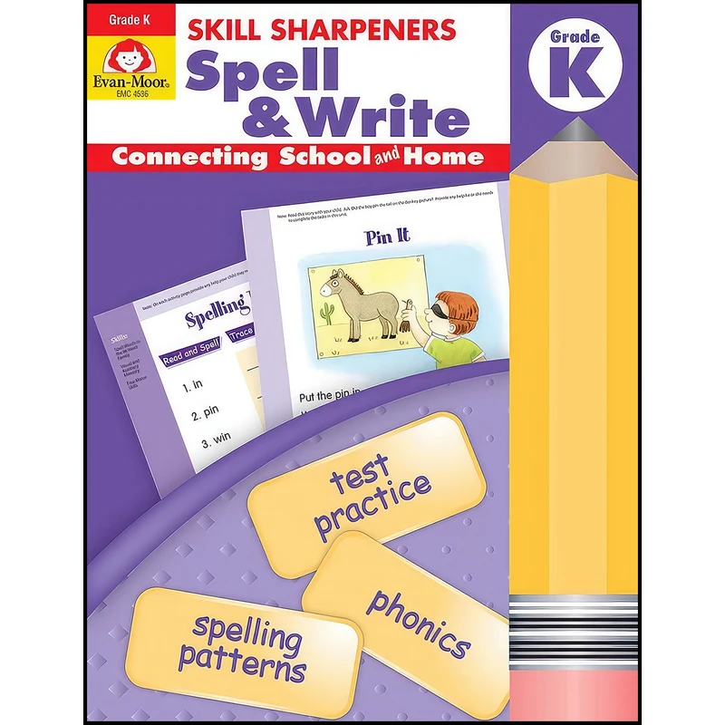 کتاب Skill Sharpeners Spell & Write, Kindergarten اثر Evan-Moor Educational Publishers انتشارات EVAN-MOOR EDUCATIONAL PUBLISHERS