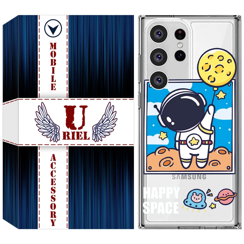 کاور یوریل مدل Clear کد 7 طرح فضانورد مناسب برای گوشی موبایل سامسونگ Galaxy S23 Ultra