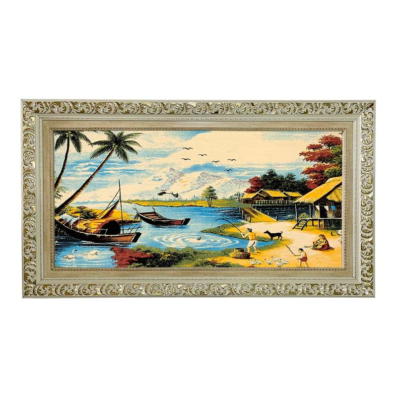 تابلو فرش ماشینی مدل ماهیگیر کد 7651