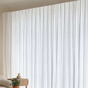 پرده تیکو دکو مدل پلیسه کتان شفاف افکت دار سایز 100x280 سانتی متر