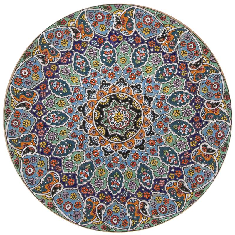 بشقاب میناکاری سفالی هیراد طرح گل افشان کد 79121