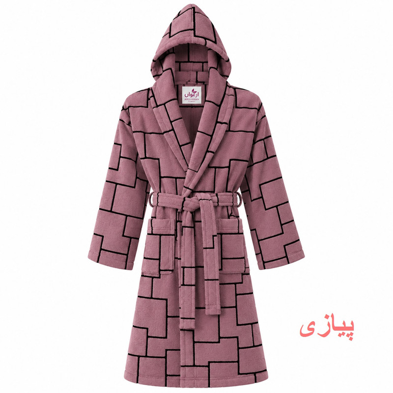 حوله پالتویی ارغوان مدل پازل سایز 125 مناسب برای قد 165 الی 180 سانتی‌متر