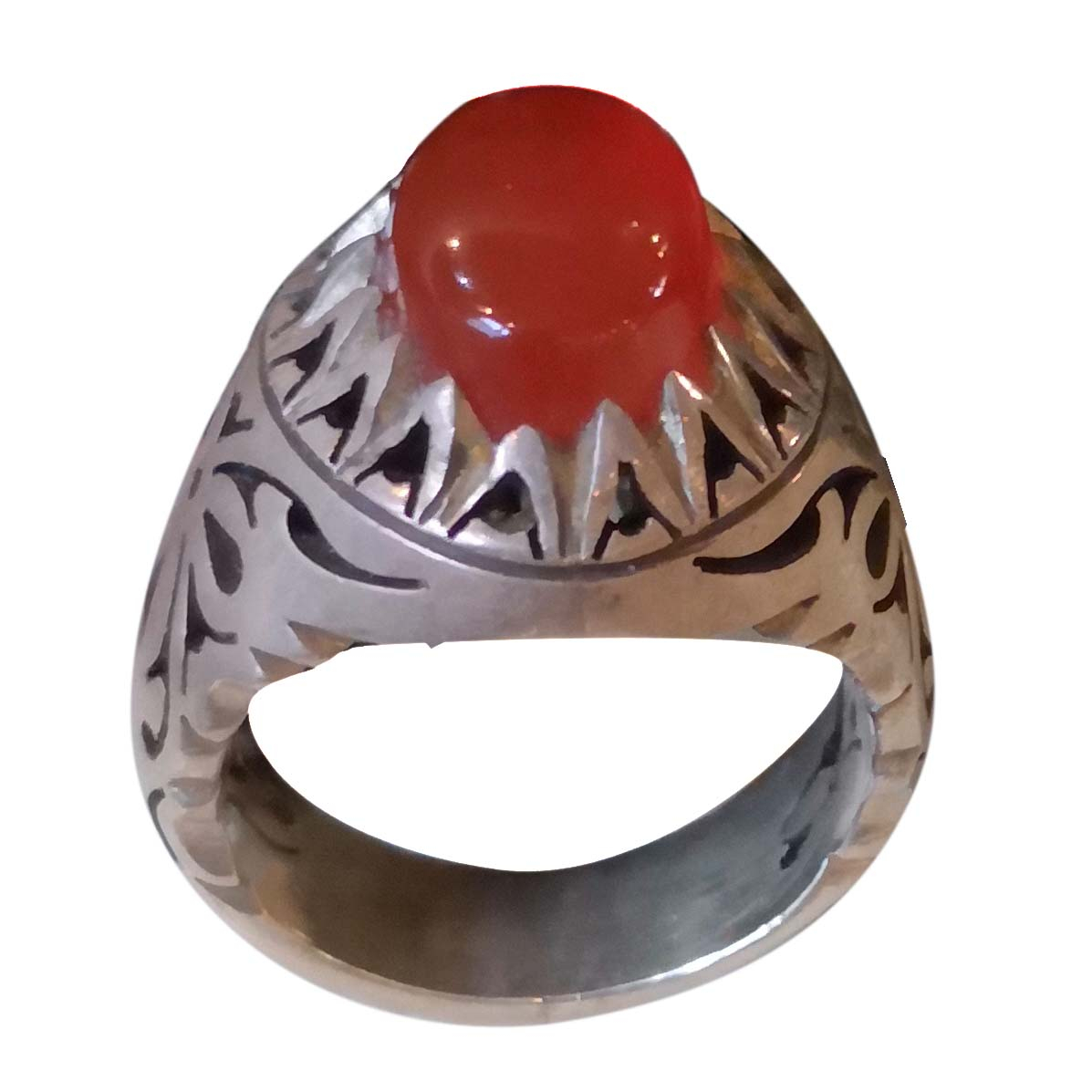 انگشتر نقره مردانه مدل عقیق سرخ کد 007