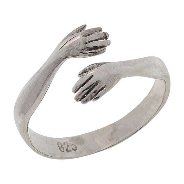 انگشتر نقره زنانه مدل آغوش کد 598